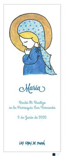 Recordatorio / Separapáginas VIRGEN NIÑA BAUTIZO