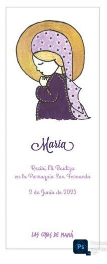 Recordatorio / Separapáginas VIRGEN NIÑA BAUTIZO