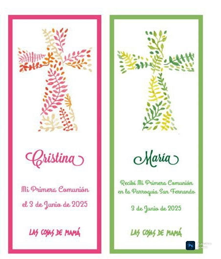 Recordatorio / Separapáginas CRUZ COMUNIÓN borde