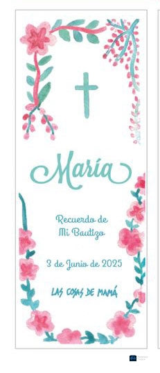 Recordatorio / Separapáginas FLORES BAUTIZO