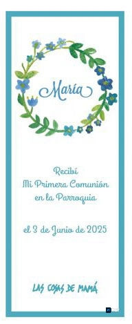 Recordatorio / Separapáginas GUIRNALDA COMUNIÓN borde