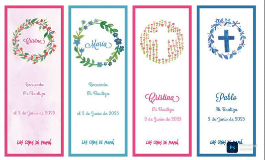 Recordatorio / Separapáginas GUIRNALDA BAUTIZO borde