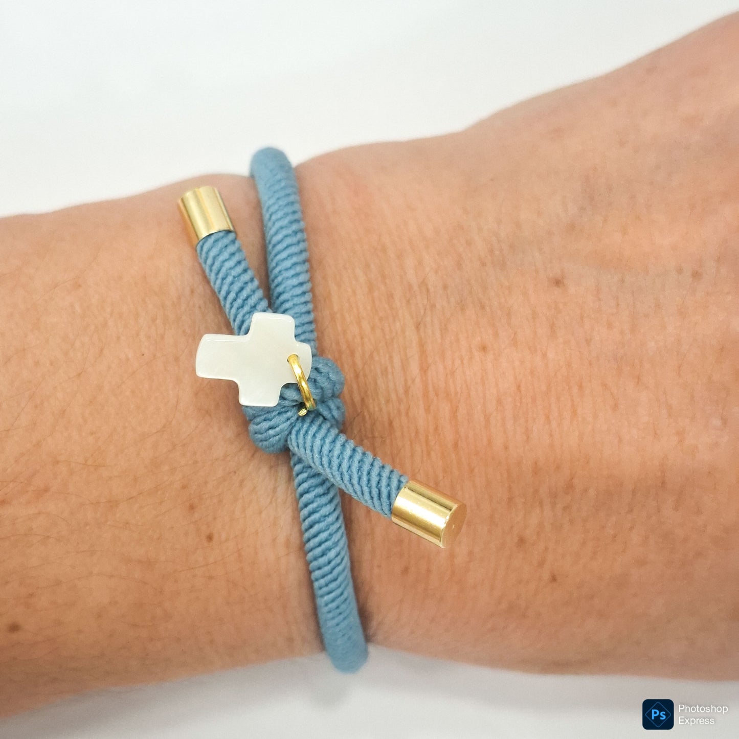 Pulsera nudo CRUZ NÁCAR