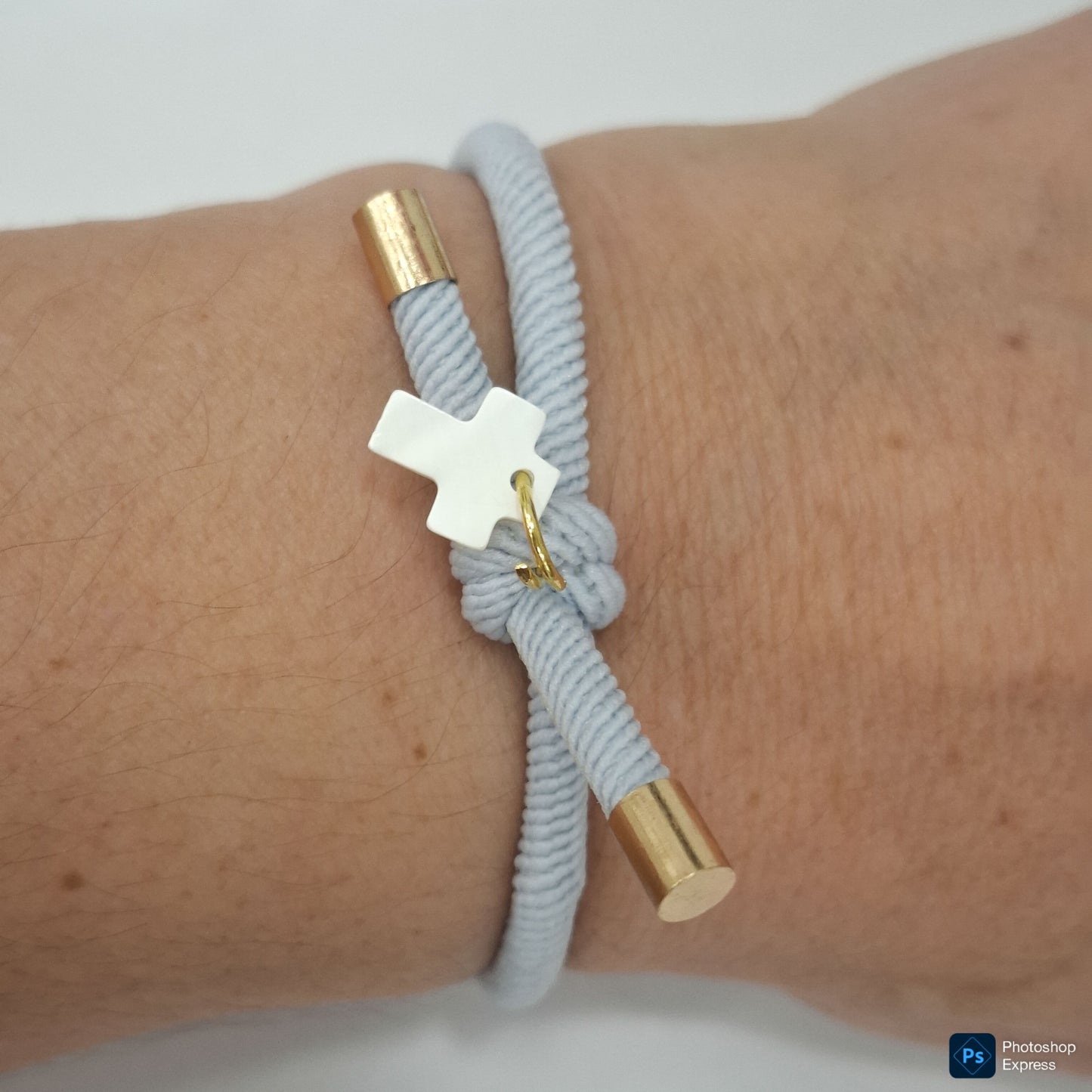 Pulsera nudo CRUZ NÁCAR