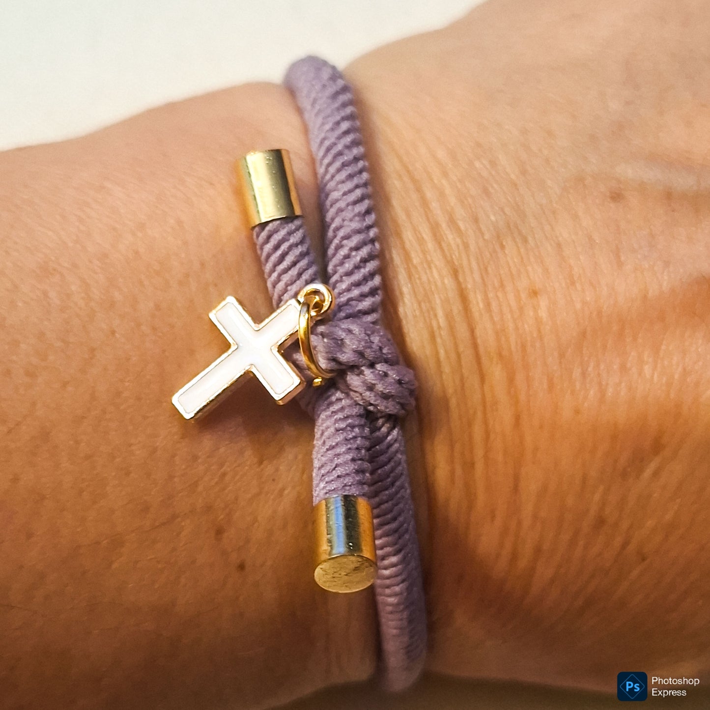 Pulsera nudo CRUZ esmaltada