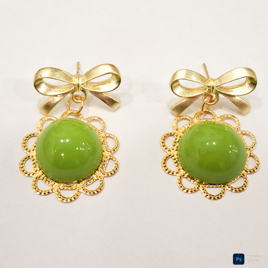 Pendientes BOLAS VERDES