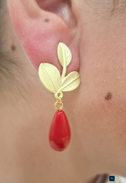 Pendientes lágrimas ROJOS
