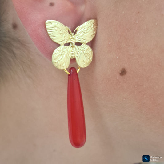 Pendientes MARIPOSA ROJOS