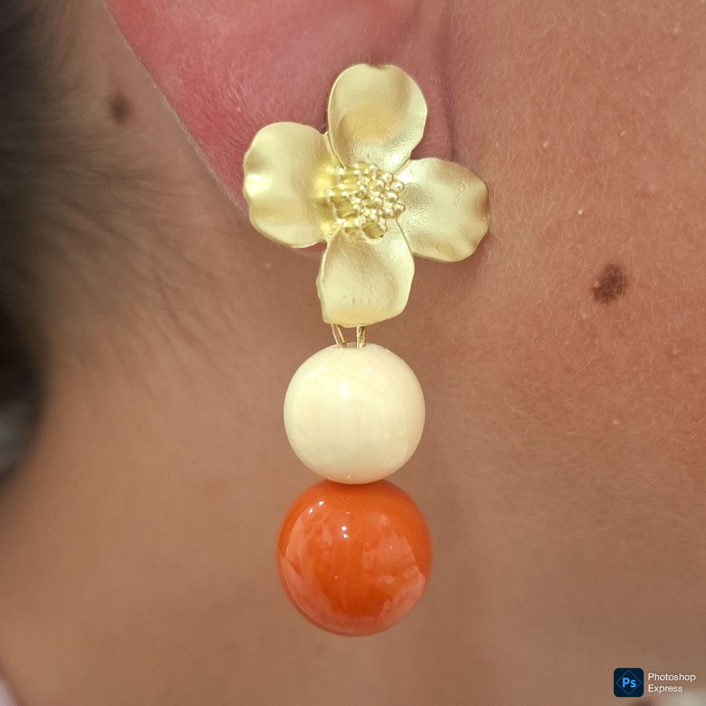 Pendientes FLOR CORAL