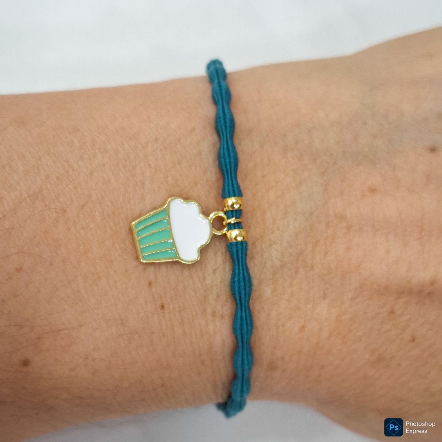 Pulsera goma rizada CUPCAKE