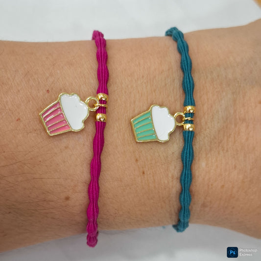Pulsera goma rizada CUPCAKE