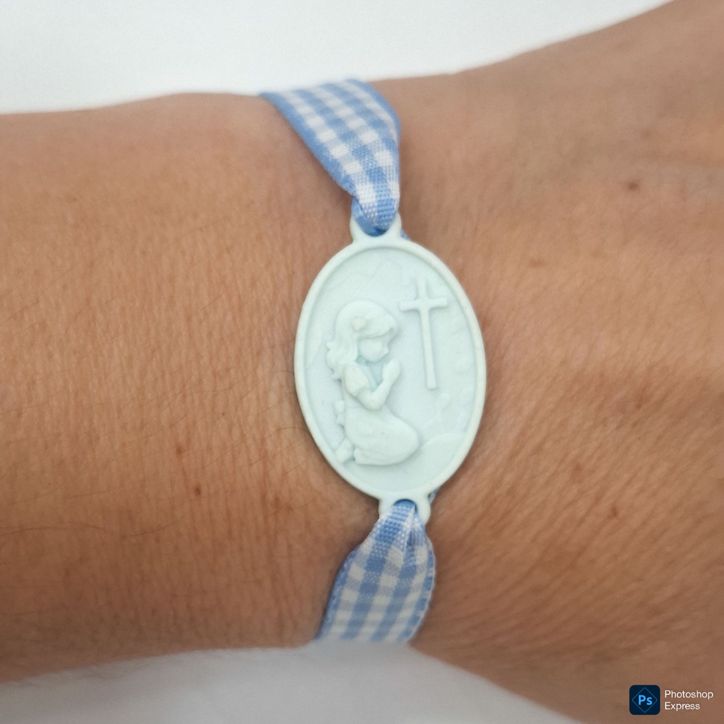 Pulsera cuadro Vichy NIÑA COMUNIÓN