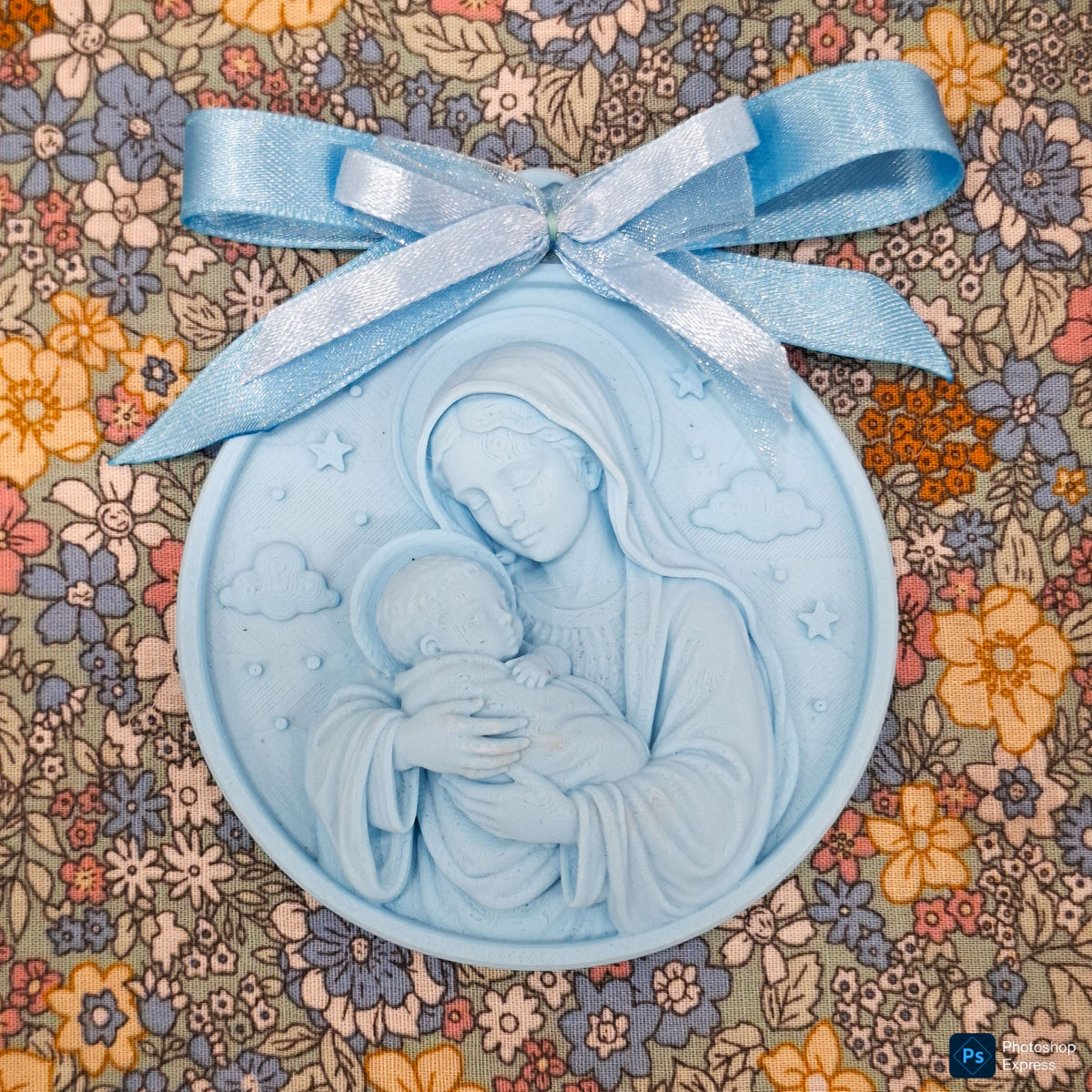 Cuadro Medallón Virgen con Niño