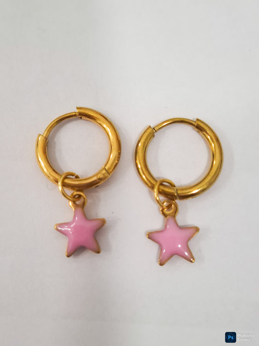 Pendientes ESTRELLA ROSA
