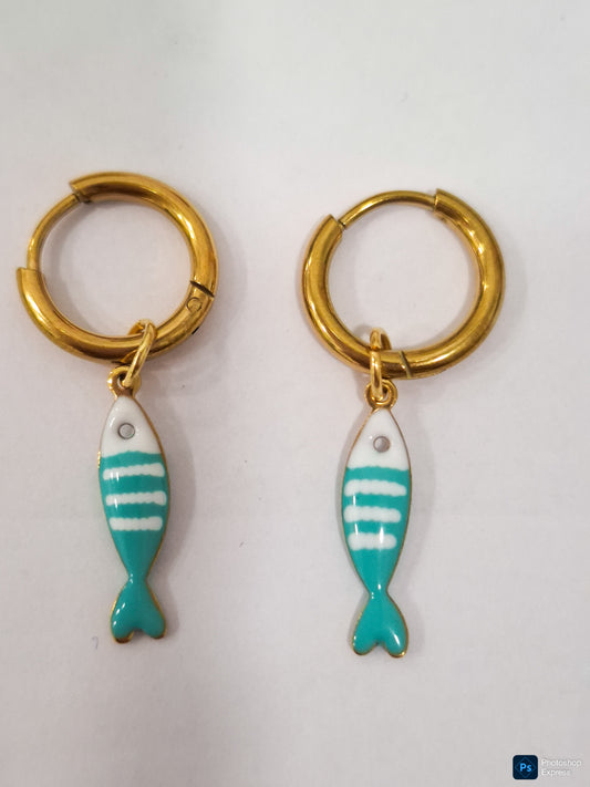Pendientes PEZ TURQUESA